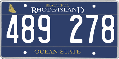 RI license plate 489278