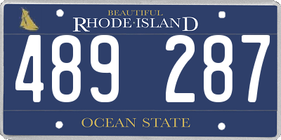 RI license plate 489287
