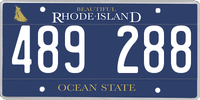 RI license plate 489288