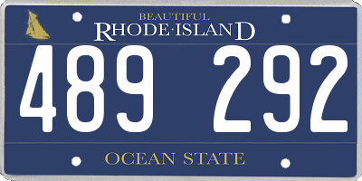 RI license plate 489292