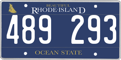 RI license plate 489293