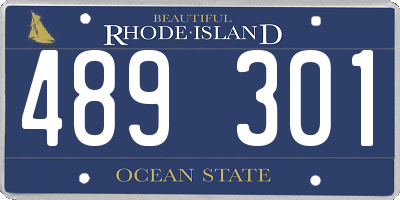 RI license plate 489301