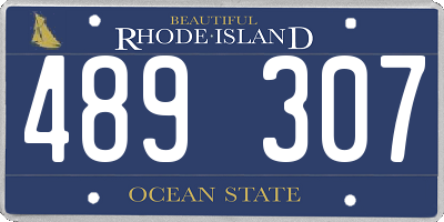 RI license plate 489307