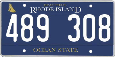 RI license plate 489308