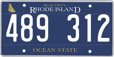 RI license plate 489312