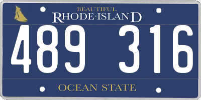 RI license plate 489316