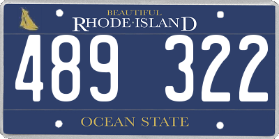 RI license plate 489322