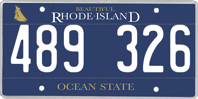 RI license plate 489326