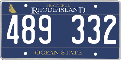 RI license plate 489332