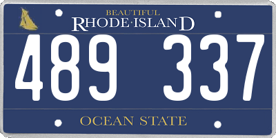 RI license plate 489337