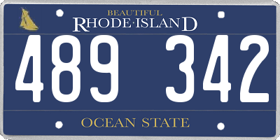 RI license plate 489342