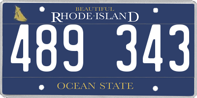 RI license plate 489343