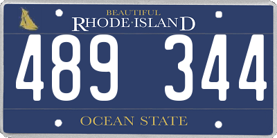 RI license plate 489344