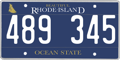 RI license plate 489345
