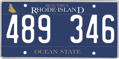 RI license plate 489346