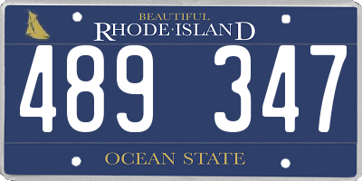RI license plate 489347