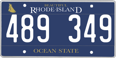 RI license plate 489349
