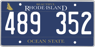 RI license plate 489352