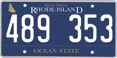 RI license plate 489353