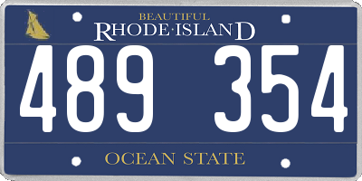 RI license plate 489354