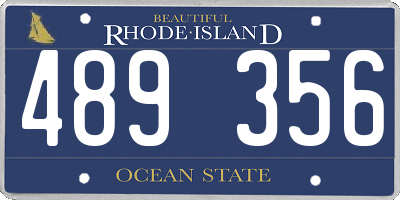 RI license plate 489356