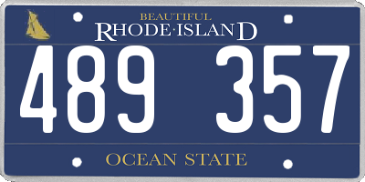 RI license plate 489357