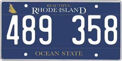RI license plate 489358