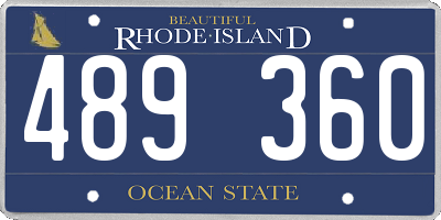 RI license plate 489360