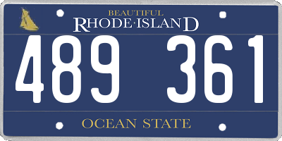 RI license plate 489361