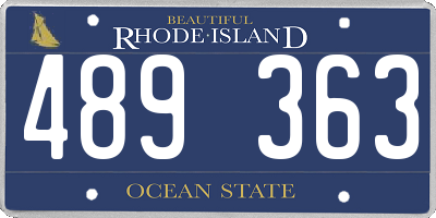 RI license plate 489363