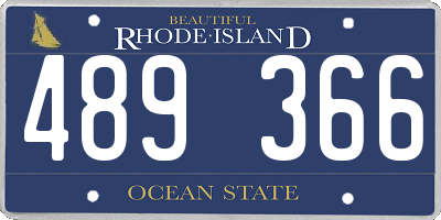 RI license plate 489366