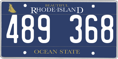 RI license plate 489368