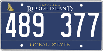 RI license plate 489377