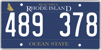 RI license plate 489378