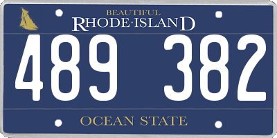 RI license plate 489382