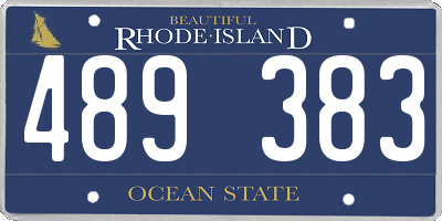 RI license plate 489383
