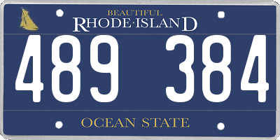 RI license plate 489384