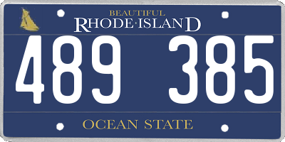 RI license plate 489385