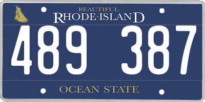 RI license plate 489387
