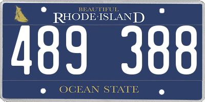 RI license plate 489388