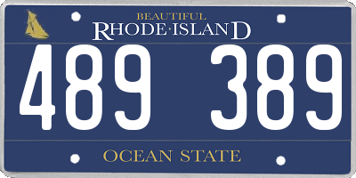 RI license plate 489389