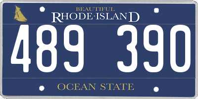 RI license plate 489390
