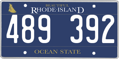 RI license plate 489392