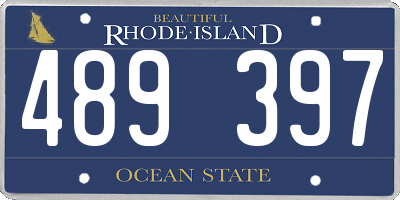 RI license plate 489397