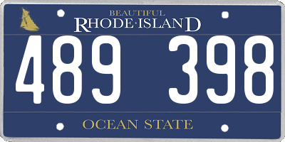 RI license plate 489398