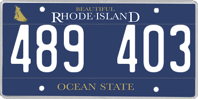 RI license plate 489403