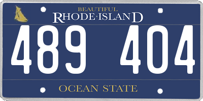 RI license plate 489404