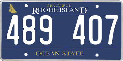 RI license plate 489407