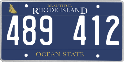 RI license plate 489412