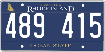 RI license plate 489415